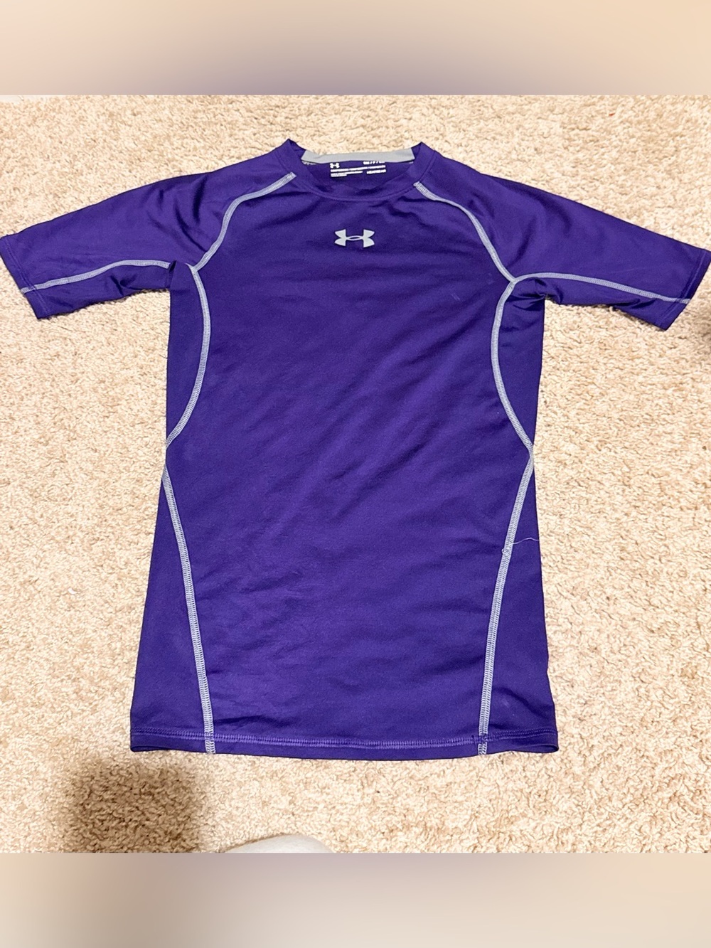 Under Armour Purple Compression Top with Gray Accents